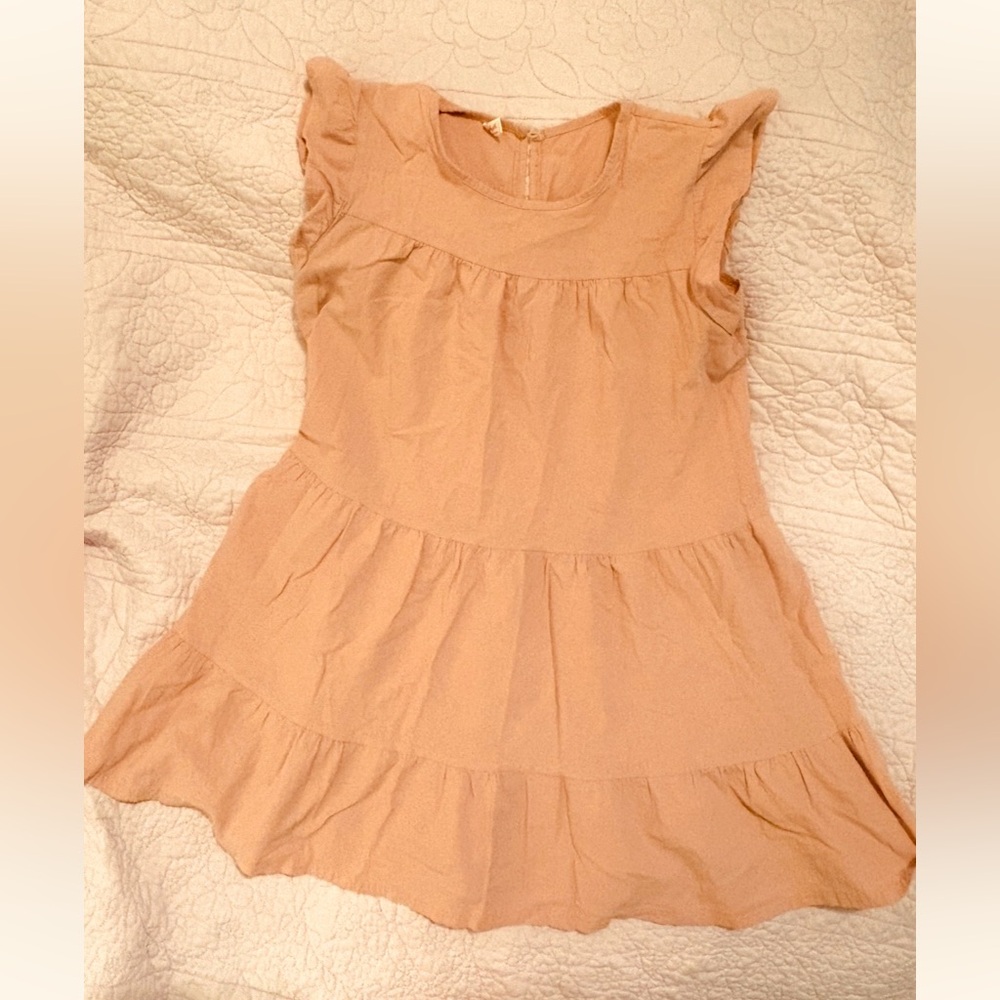 ROMWE Pink Ruffle Sleeve Dress